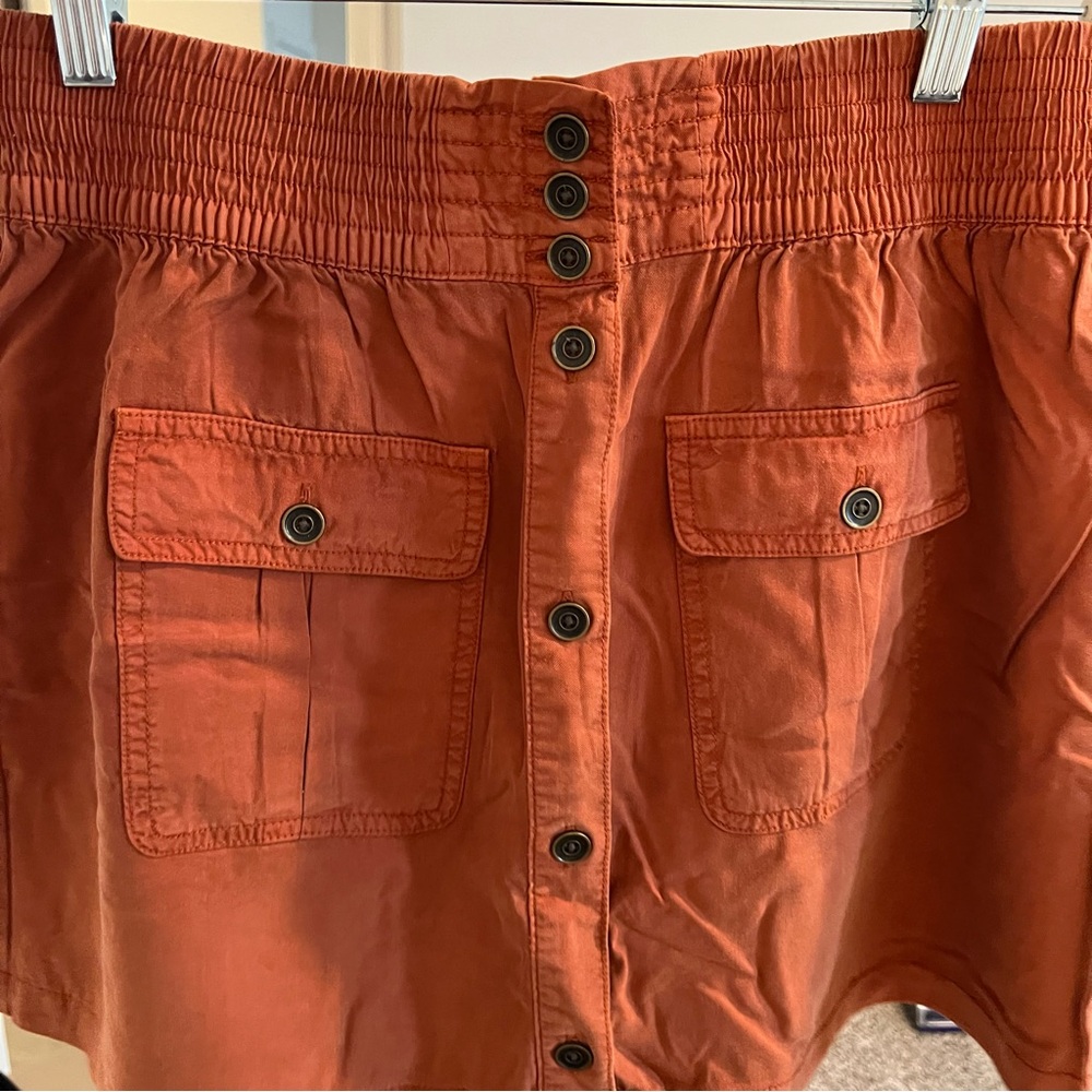 Rust Button-Front Skirt - Picture 3 of 3